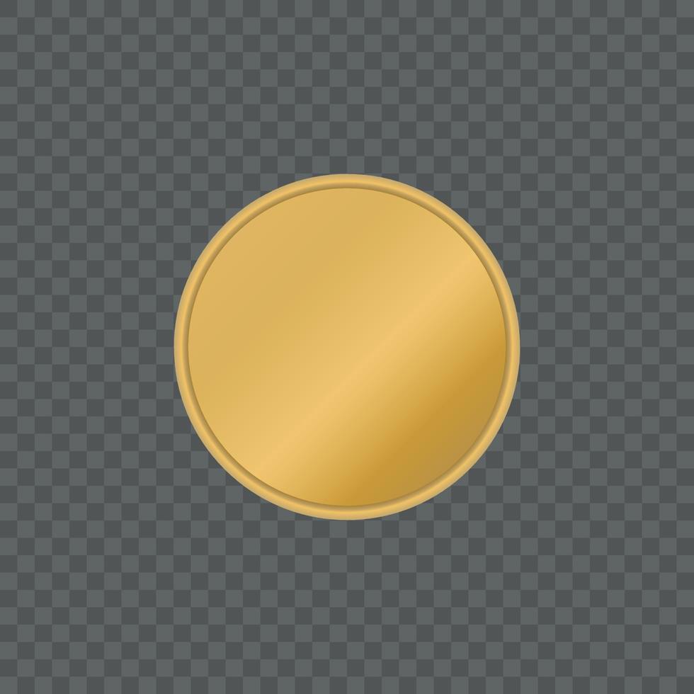 Goldmünzenmodell auf transparentem Hintergrund. realistische goldene mock-up-geldmünze. Vektor-Illustration vektor