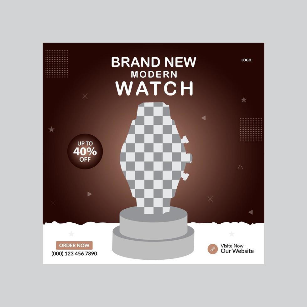 Social Media Square Post Template Design für Smart Watch Sale Pro Vektor