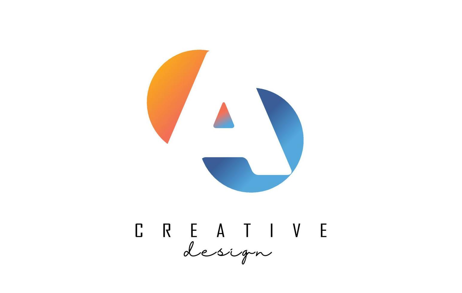 Weiß ein Buchstaben-Design-Logo-Konzept mit Colorblock-Kreise-Vektor-Illustration. vektor