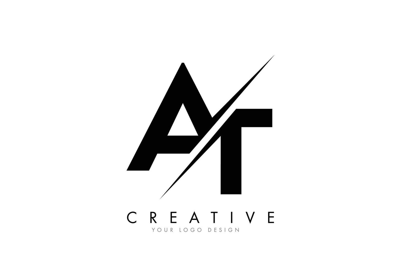 at letter logotypdesign med ett kreativt snitt. vektor