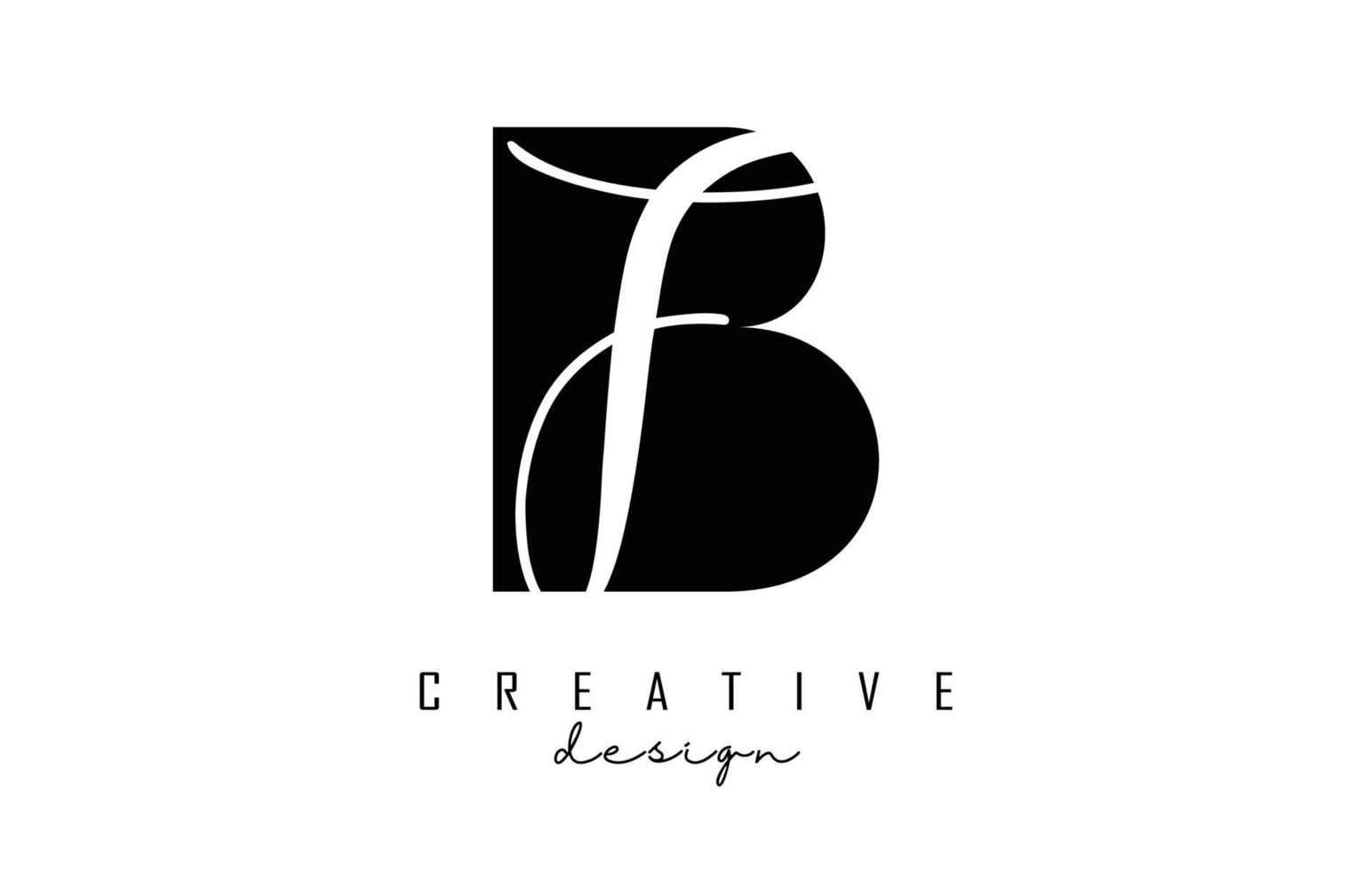 Buchstaben bf Logo mit minimalistischem Design. Buchstaben b und f mit geometrischer und handgeschriebener Typografie. vektor