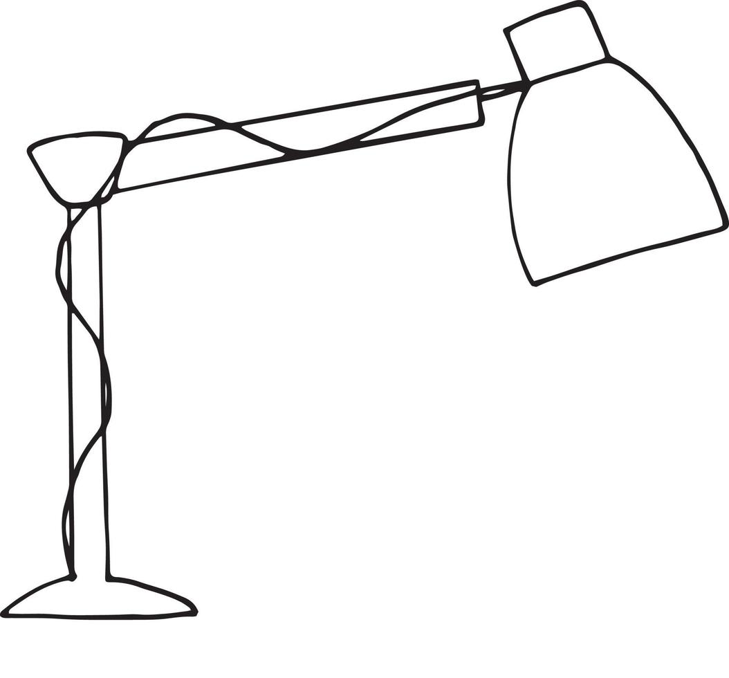 bordslampa ikon. skiss handritad doodle stil. , minimalism, monokrom. belysningsanordning interiör vektor