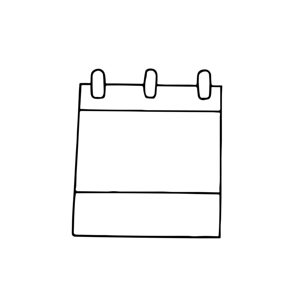 blank sida form för avrivna kalender handritad i doodle stil. planering, verksamhet, datum, dag, månad, år. enkel skandinavisk liner. enda element för designikon, klistermärke, tryck vektor