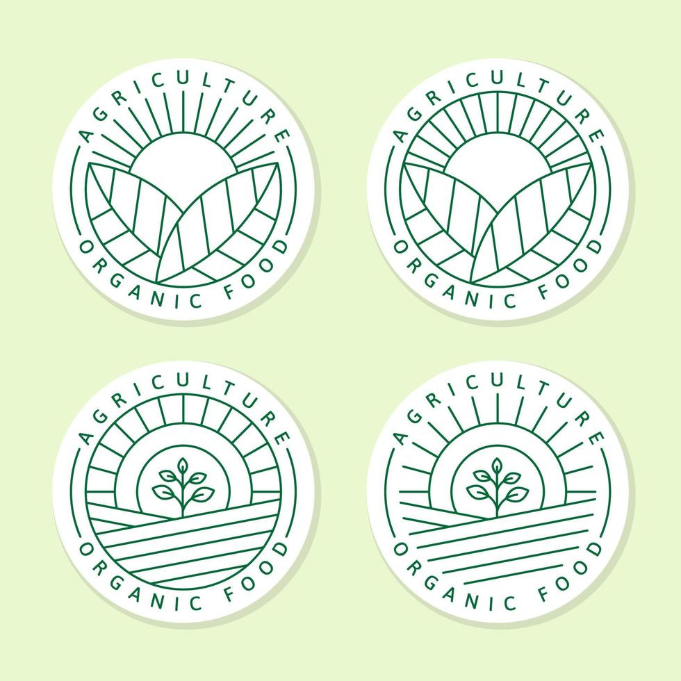 Landwirtschafts-Bio-Lebensmittel-Logo oder Illustrationsetikett, Aufklebervektor vektor