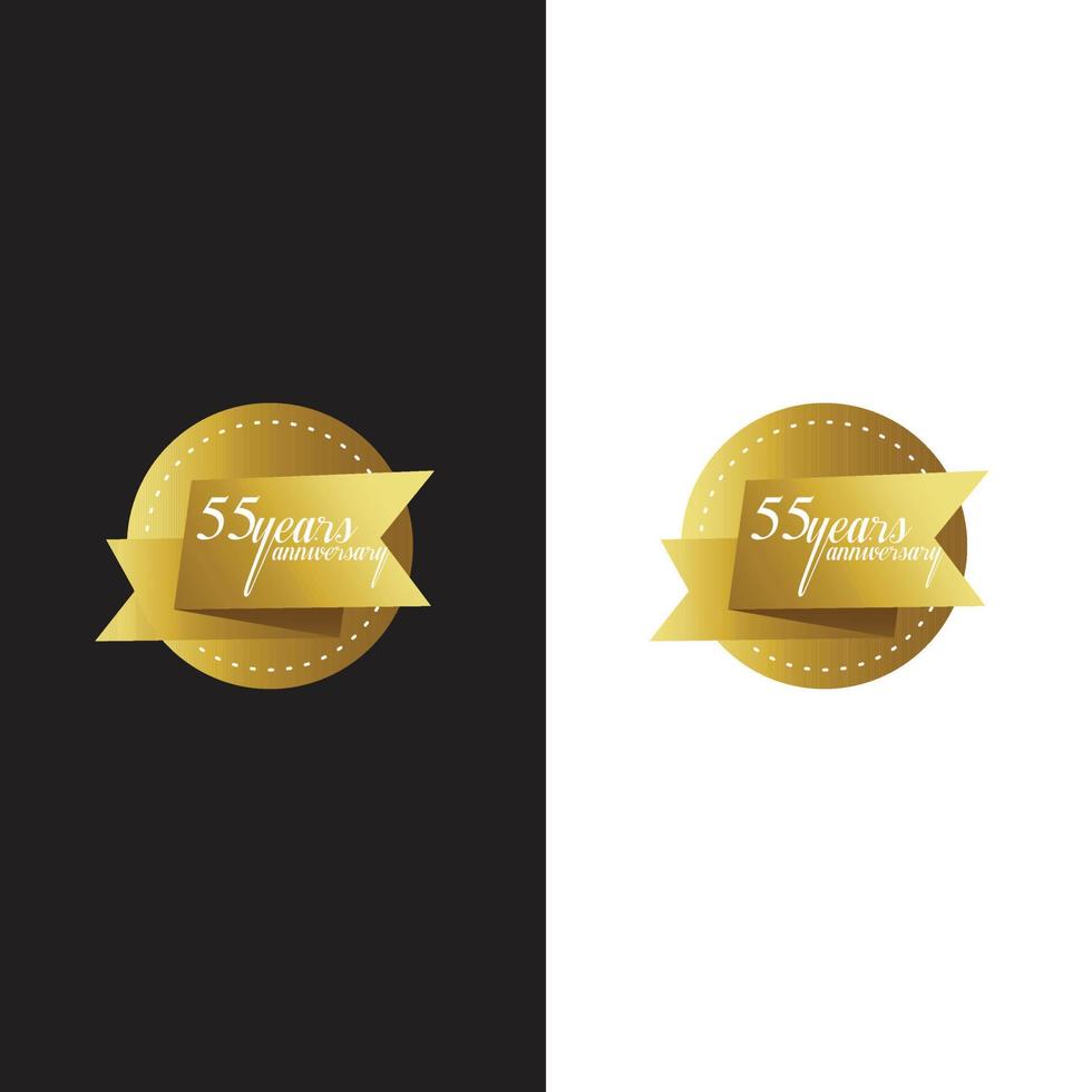uppsättning årsdagen logotyp stil med handstil gyllene färg för firande händelse vektor