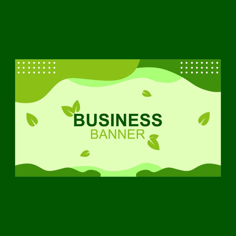 horizontales Bannerdesign für Unternehmen in grüner Farbe. Design für Kräuter-Business-Vorlage. vektor