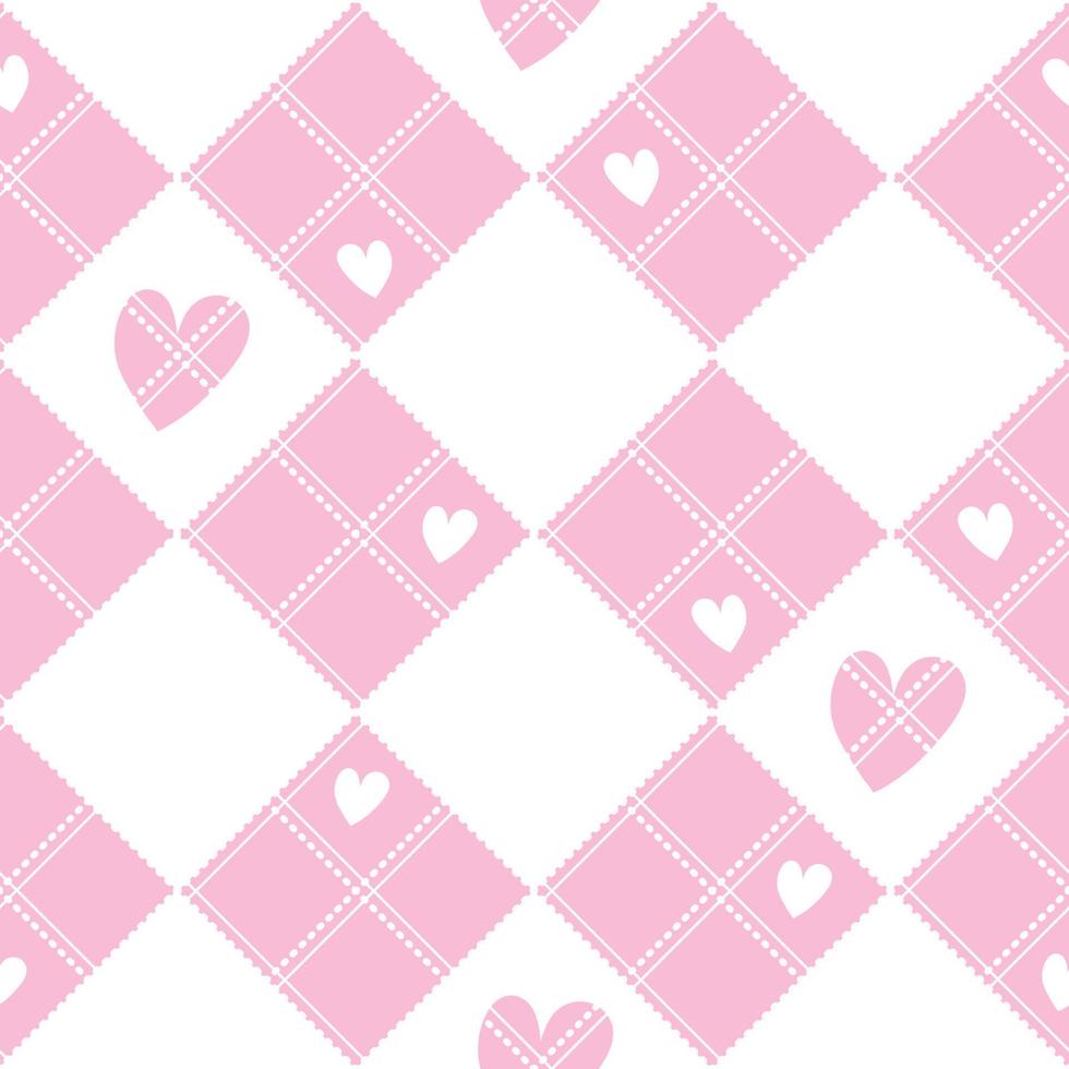 schackbräde rosa hjärta valentine bakgrund vektor
