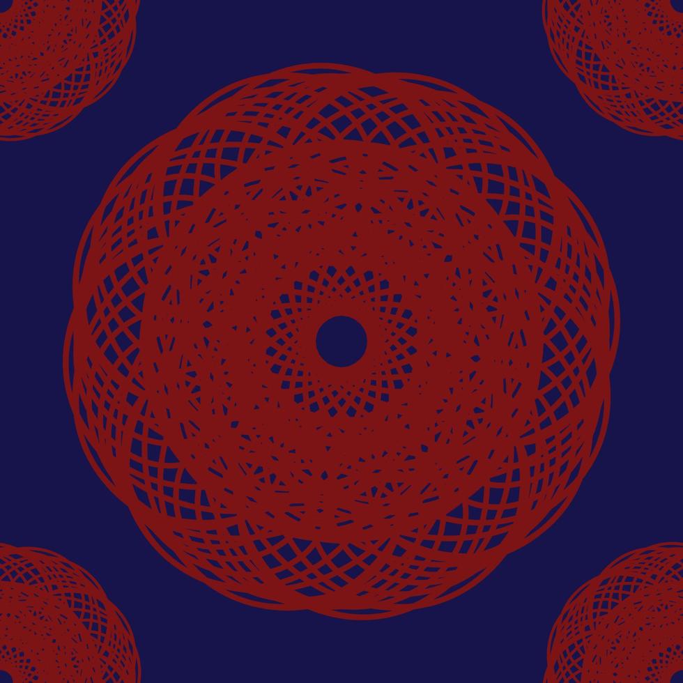 rotes und blaues gotisches Muster mit runder Spitze vektor