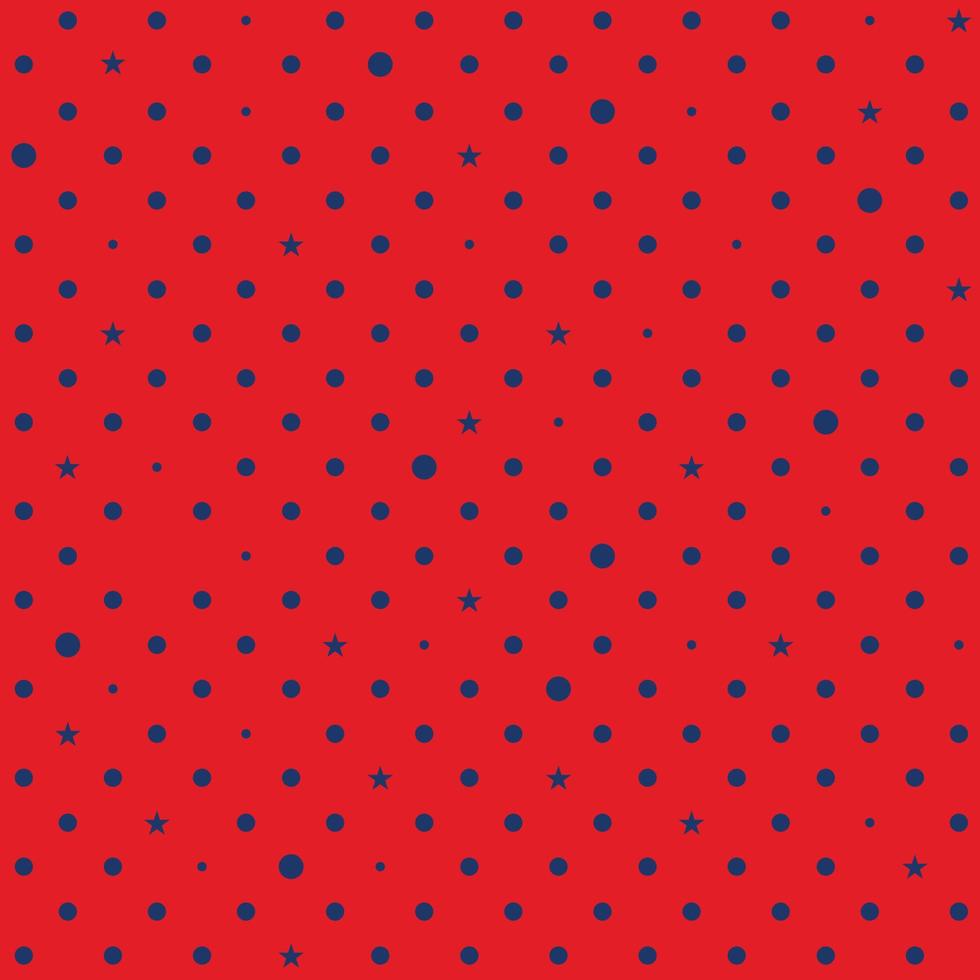 roter marineblauer Stern Polka Dots Hintergrund vektor