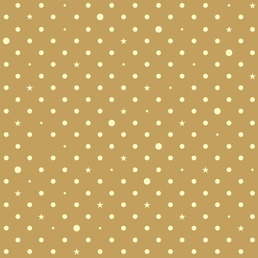 brauner gelber Stern Polka Dots Hintergrund vektor