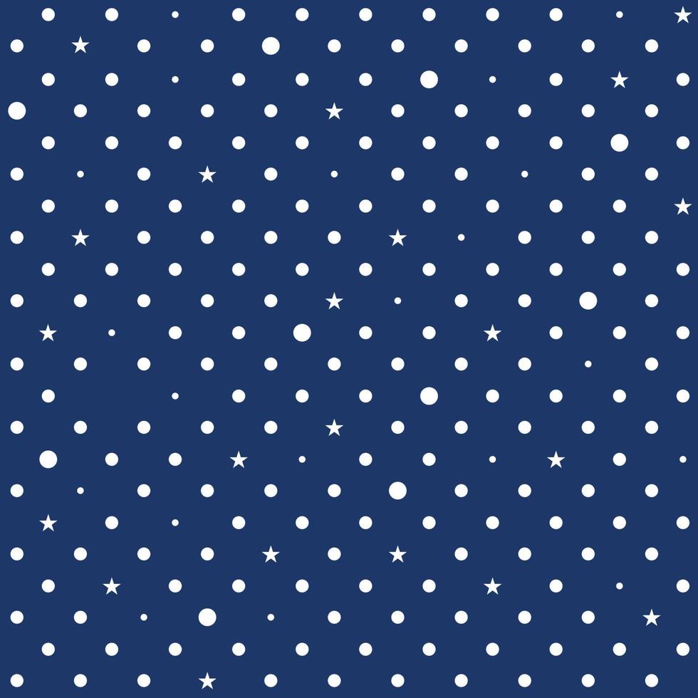 marineblauer weißer Stern Polka Dots Hintergrund vektor