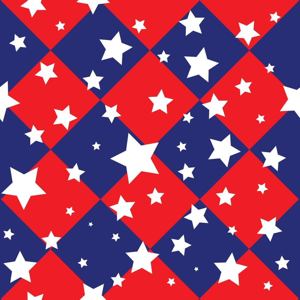 Sterne USA-Flagge Diamant Schachbrett Hintergrund vektor