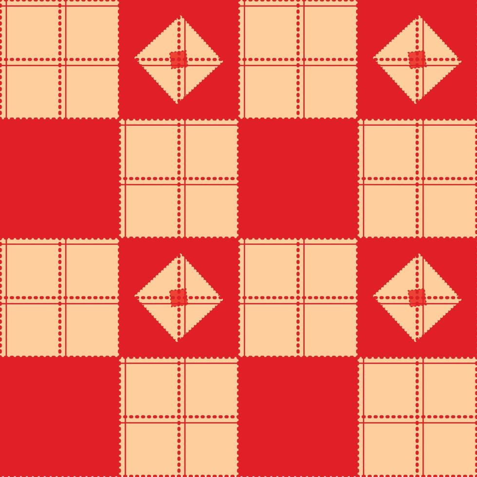 Schachbrett beige-roter Hintergrund vektor