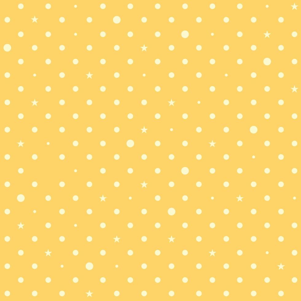 gelber Stern Polka Dots Hintergrund vektor