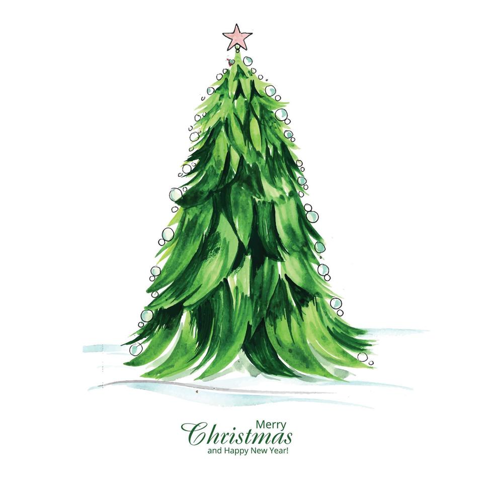 schöner Weihnachtsbaum-Feiertagskartenhintergrund vektor