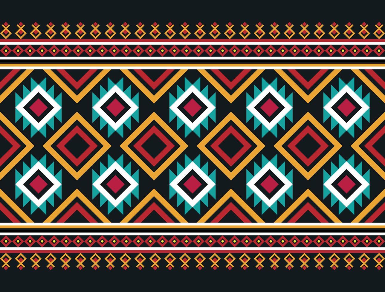 geometrischer ethnischer orientalischer Musterhintergrund. Design für Textur, Verpackung, Kleidung, Batik, Stoff, Tapete und Hintergrund. Musterstickerei-Design. vektor