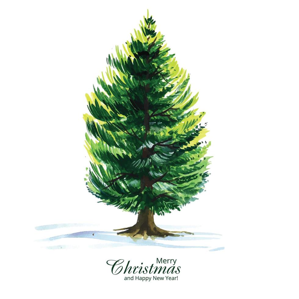 schöner Weihnachtsbaum-Feiertagskartenhintergrund vektor