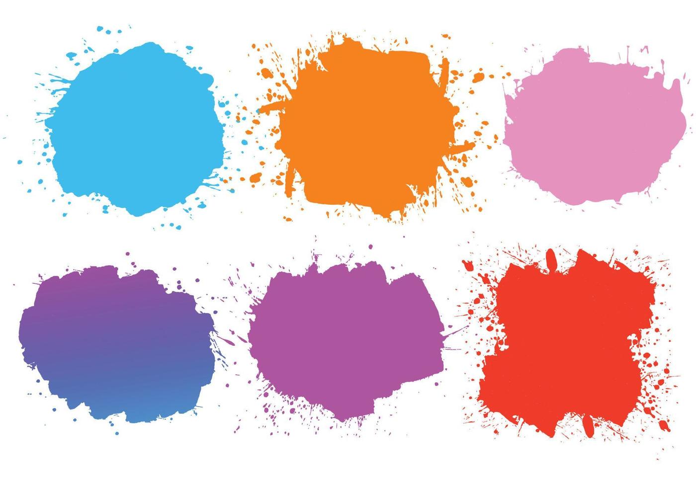 abstraktes Aquarell Splatter Fleck buntes Set vektor