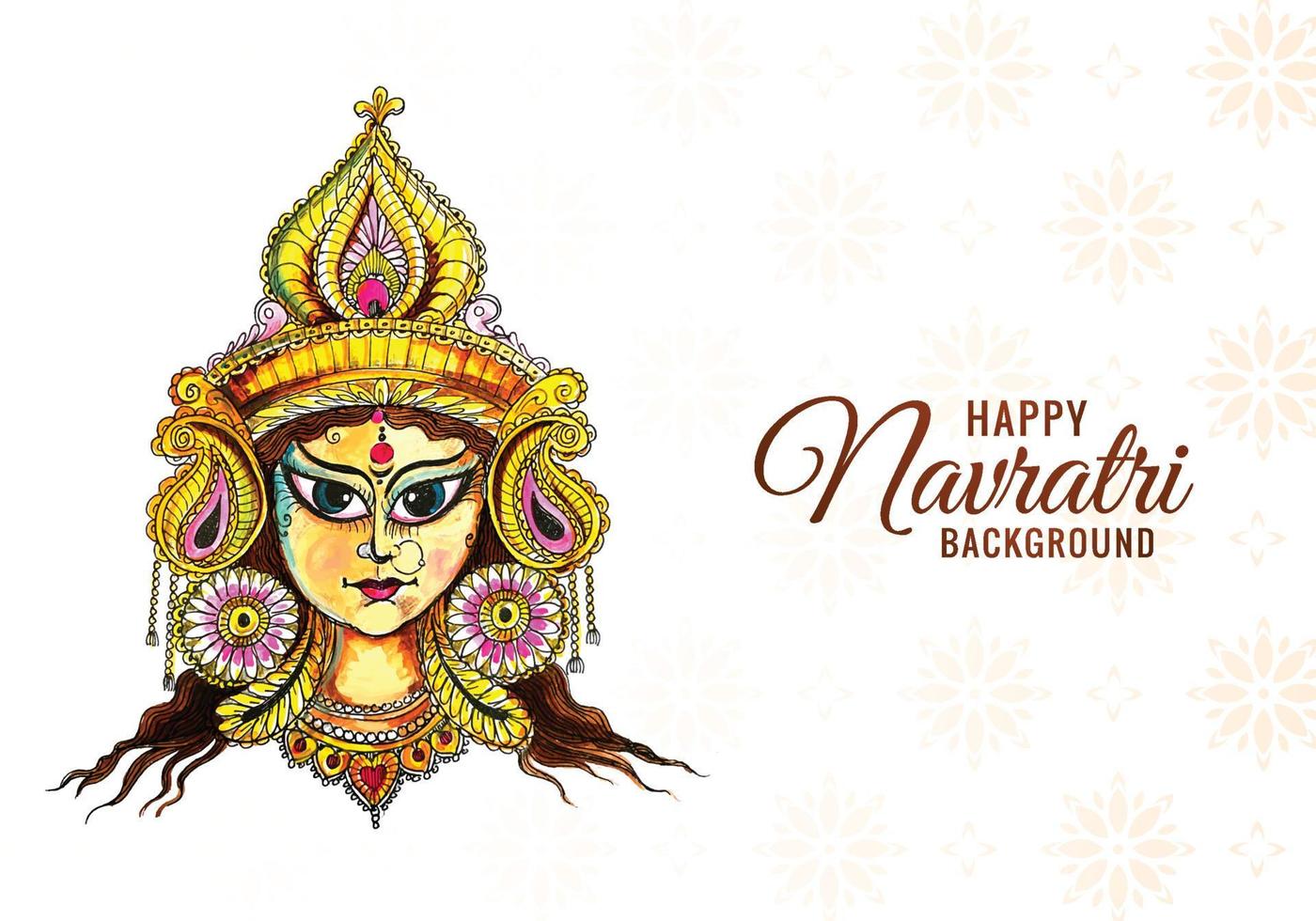 vacker glad navratri hinduisk festival firande bakgrund vektor