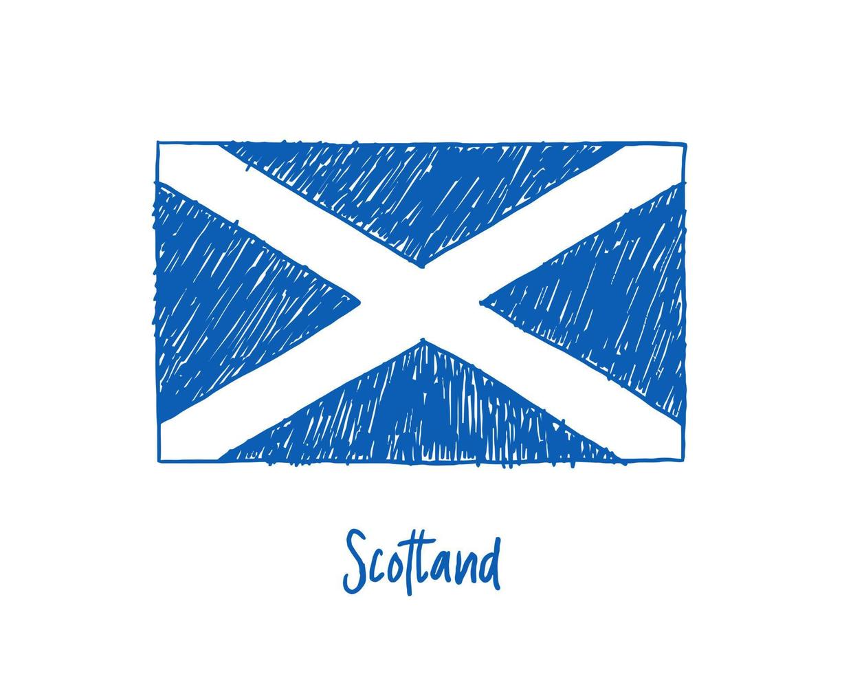 Schottland Flag Marker Whiteboard oder Bleistiftskizze Illustration Vektor