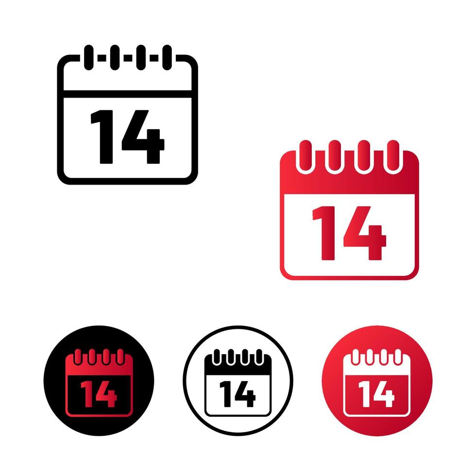 kalenderdag 14 ikon illustration vektor