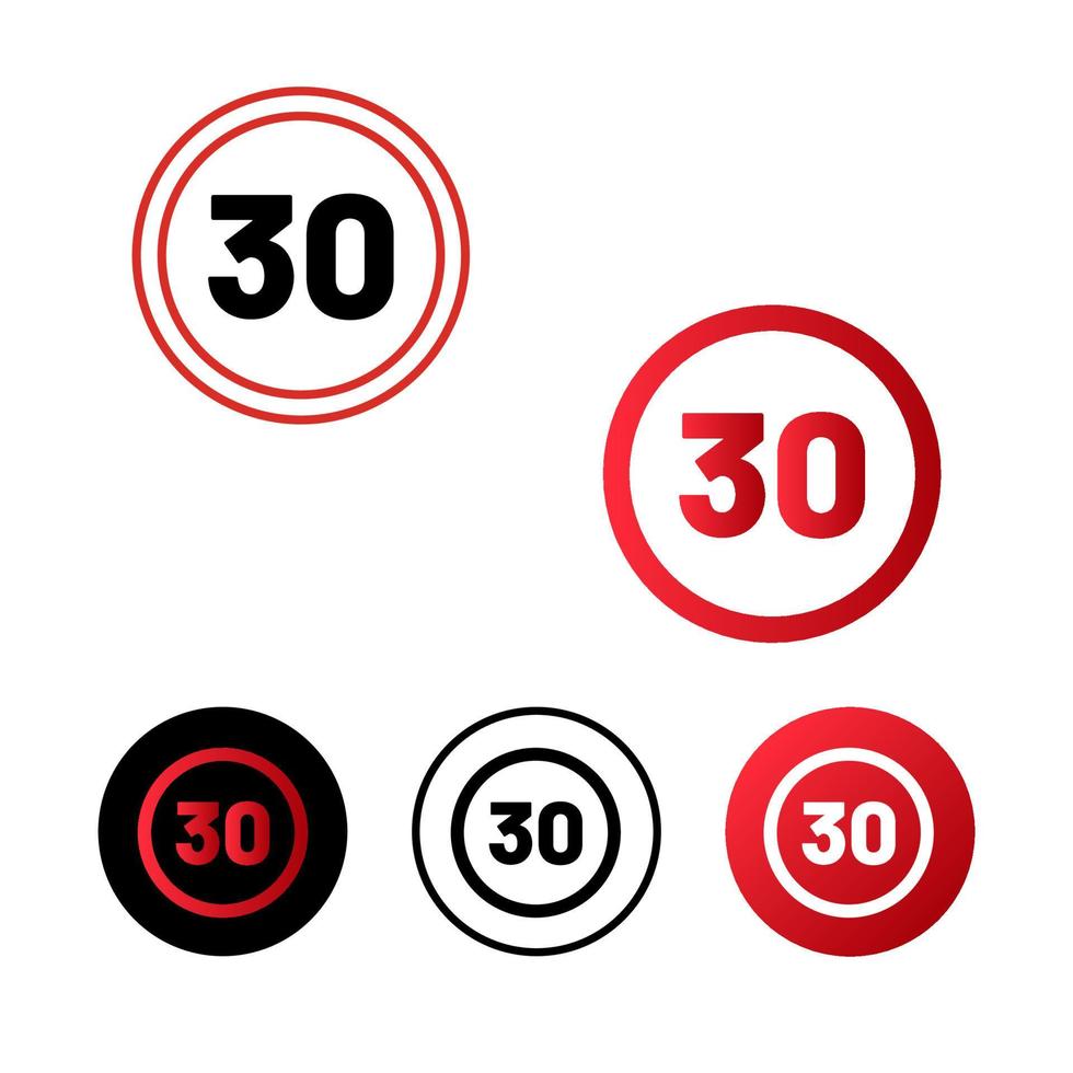 hastighetsgräns 30 ikon design vektor