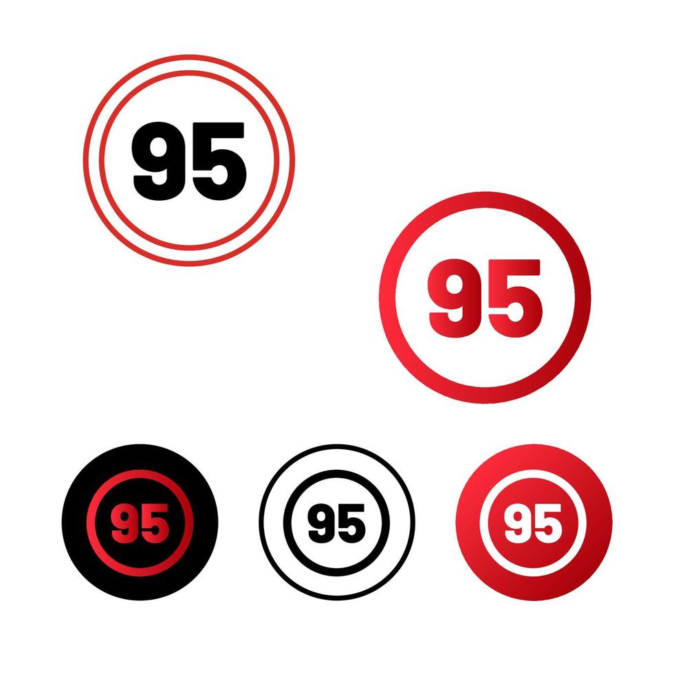 hastighetsgräns 95 ikon design vektor