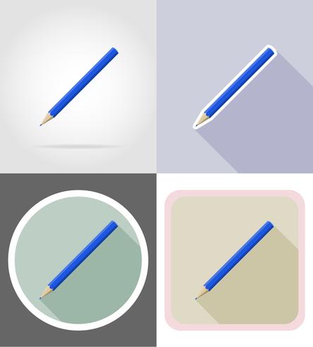 penna brevpapper utrustning ställa plana ikoner vektor illustration