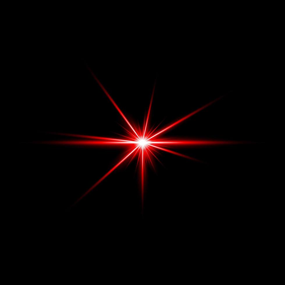 Lens Flare Red Glow Lichtstrahleffekt beleuchtet vektor