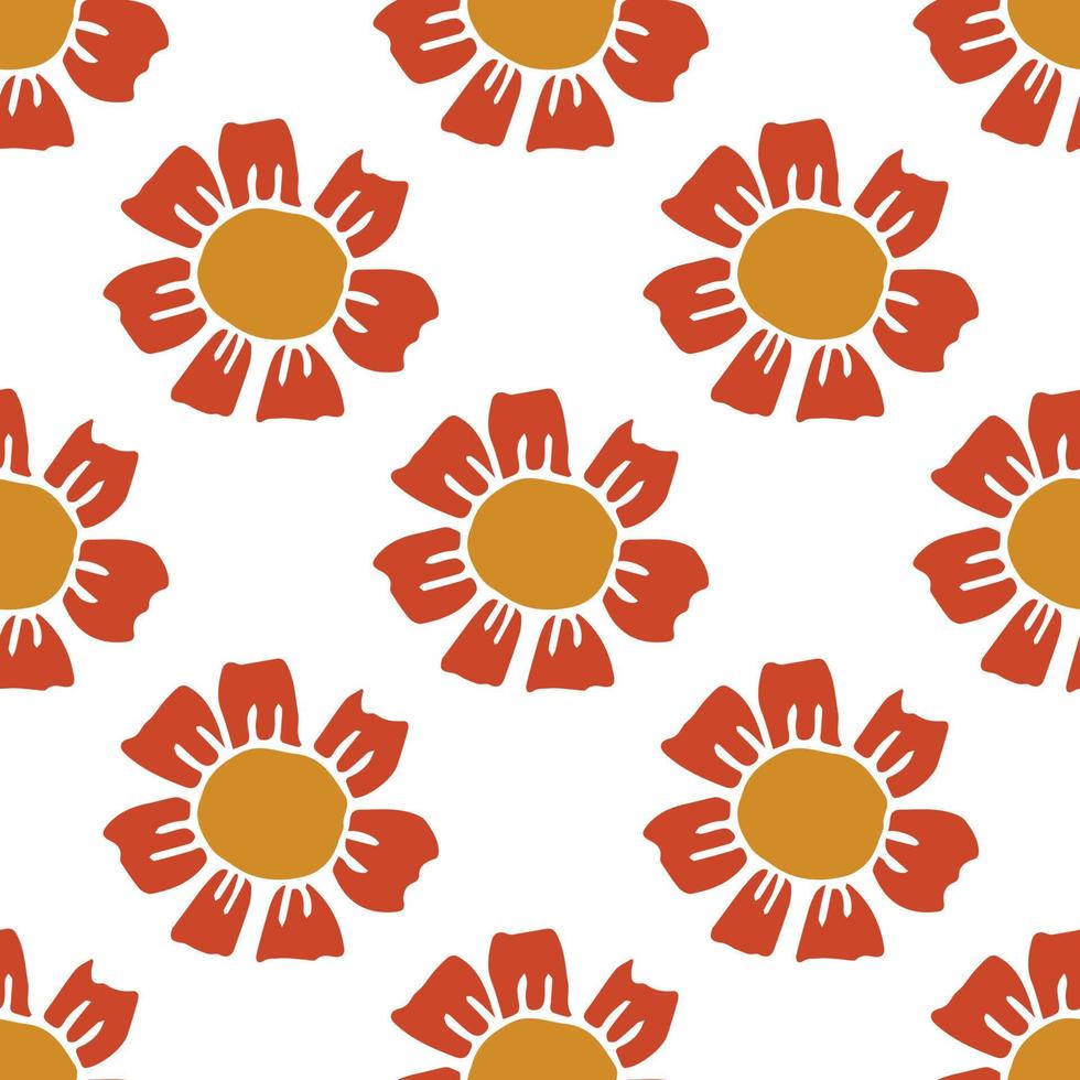 nahtloses Muster mit roten Blumen. floraler Hintergrund. rote Blumen auf weißem Hintergrund vektor