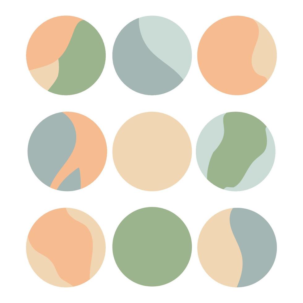Highlight-Cover-Symbol für Social-Media-Geschichten. Zusammenfassung für soziale Medien. mehrfarbige Kreise. für Blogger, Marken, Sticker, Wenden, Design, Dekor vektor