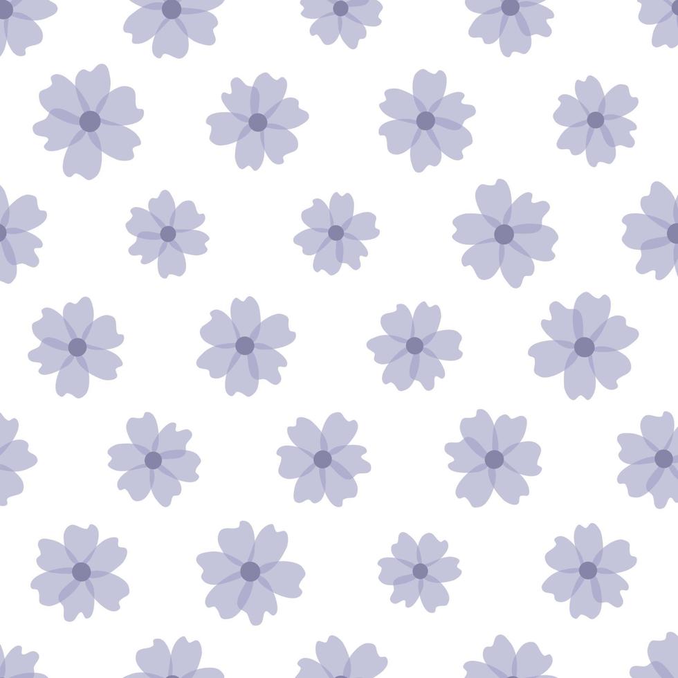 Blumenmuster. hübsche Blumen auf weißem Hintergrund. Druck mit kleinen lila Blüten. Ditsy-Druck. nahtlose Vektortextur. süße Blumenmuster. elegante Vorlage für modische Drucker vektor