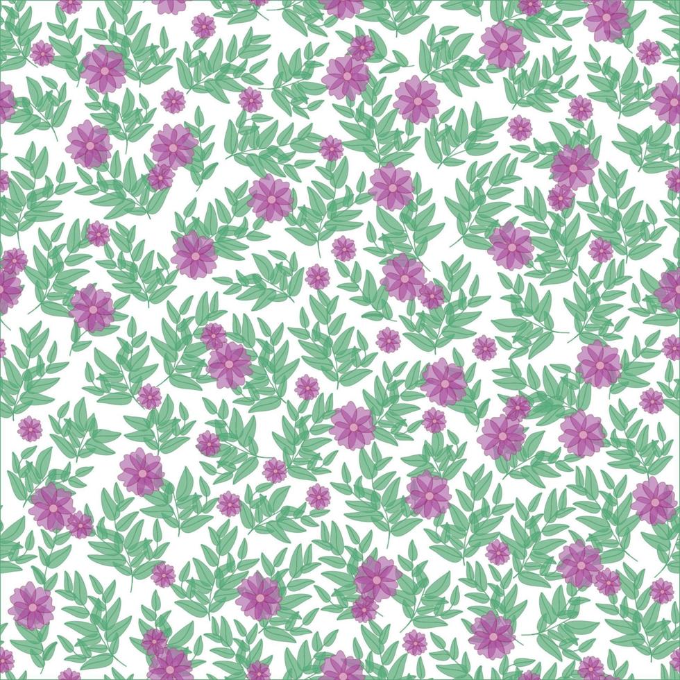 Blumenmuster. hübsche Blumen auf weißem Hintergrund. Druck mit kleinen rosa, lila Blüten. Ditsy-Druck. nahtlose Textur. süße Blumenmuster. elegante Vorlage für modische Drucker vektor