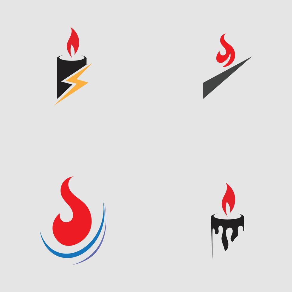 uppsättning av levande ljus ikon logotyp design vektor mall