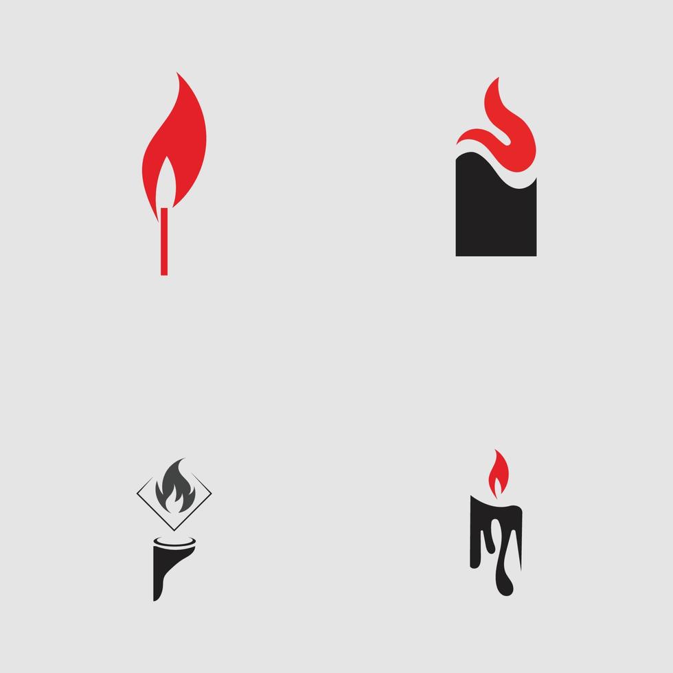 Satz von Kerzenlicht-Symbol-Logo-Design-Vektor-Vorlage vektor