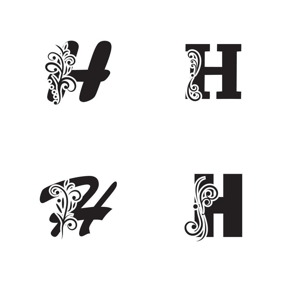 bokstaven h logotyp ikon vektor formgivningsmall