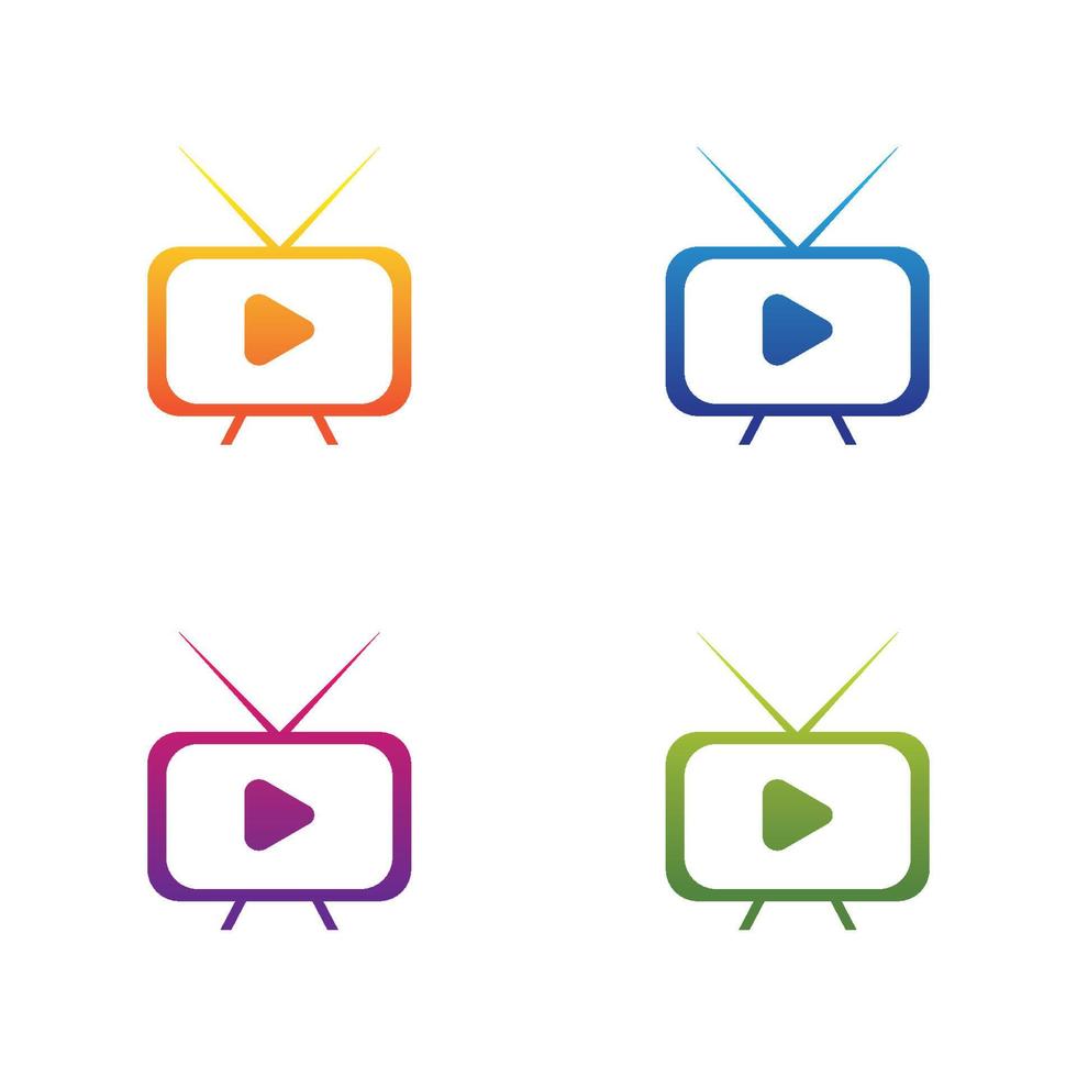TV-logotyp ikonuppsättning vektor
