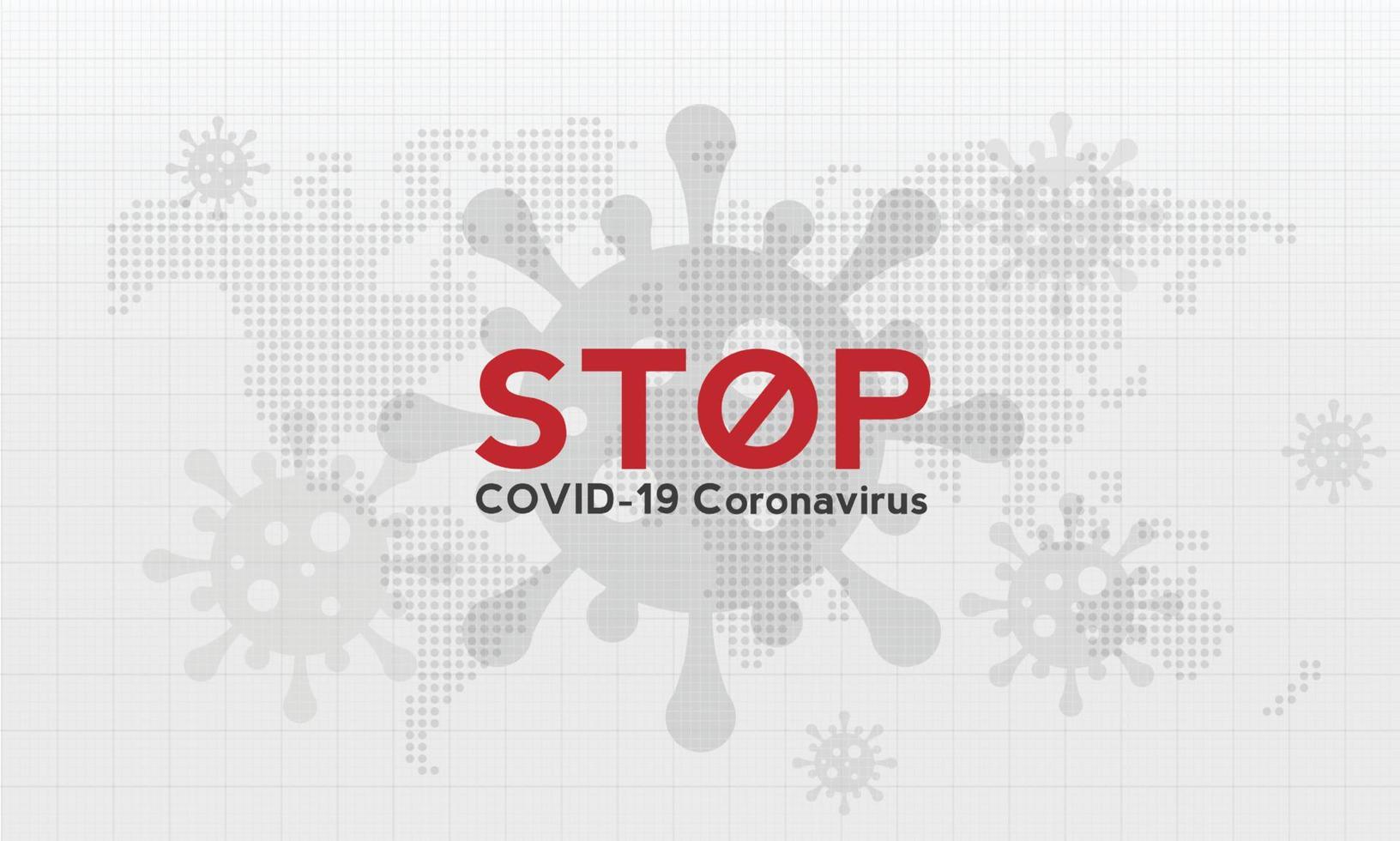 stoppa coronavirus-pandemin, ordet covid-19, spridning av corona-virus i världen. vektor design.