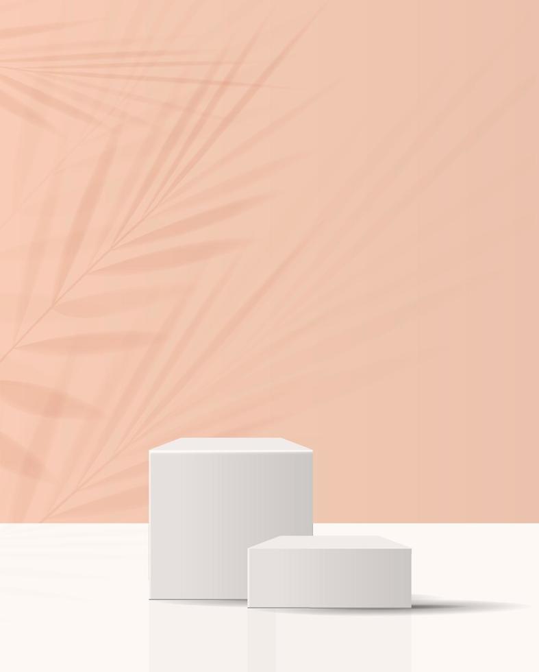 kosmetischer hintergrund für produkt-, branding- und verpackungspräsentation. Geometrieform Kreisformteil auf rosa Hintergrund der Podiumsbühne. Vektor-Design. vektor