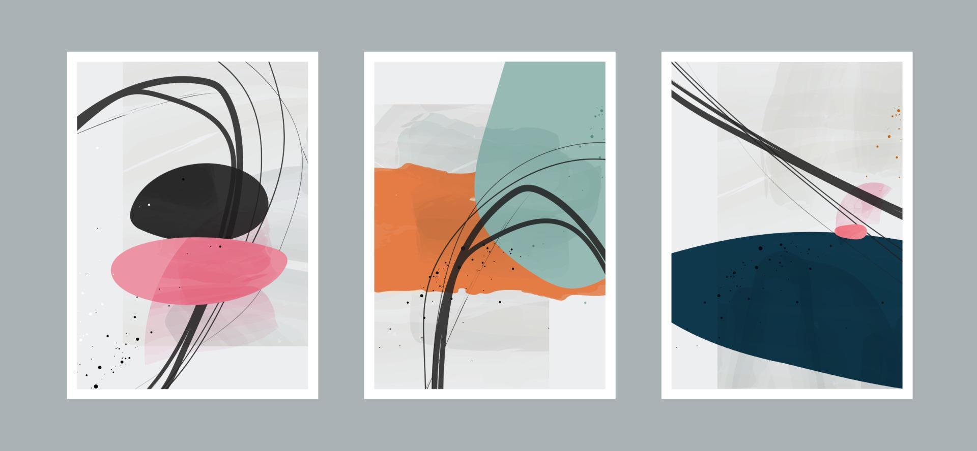 abstrakter Kunsthintergrund mit verschiedenen Formen für Wanddekoration, Postkarten- oder Broschüren-Cover-Design. Vektor-Illustrationen-Design. vektor
