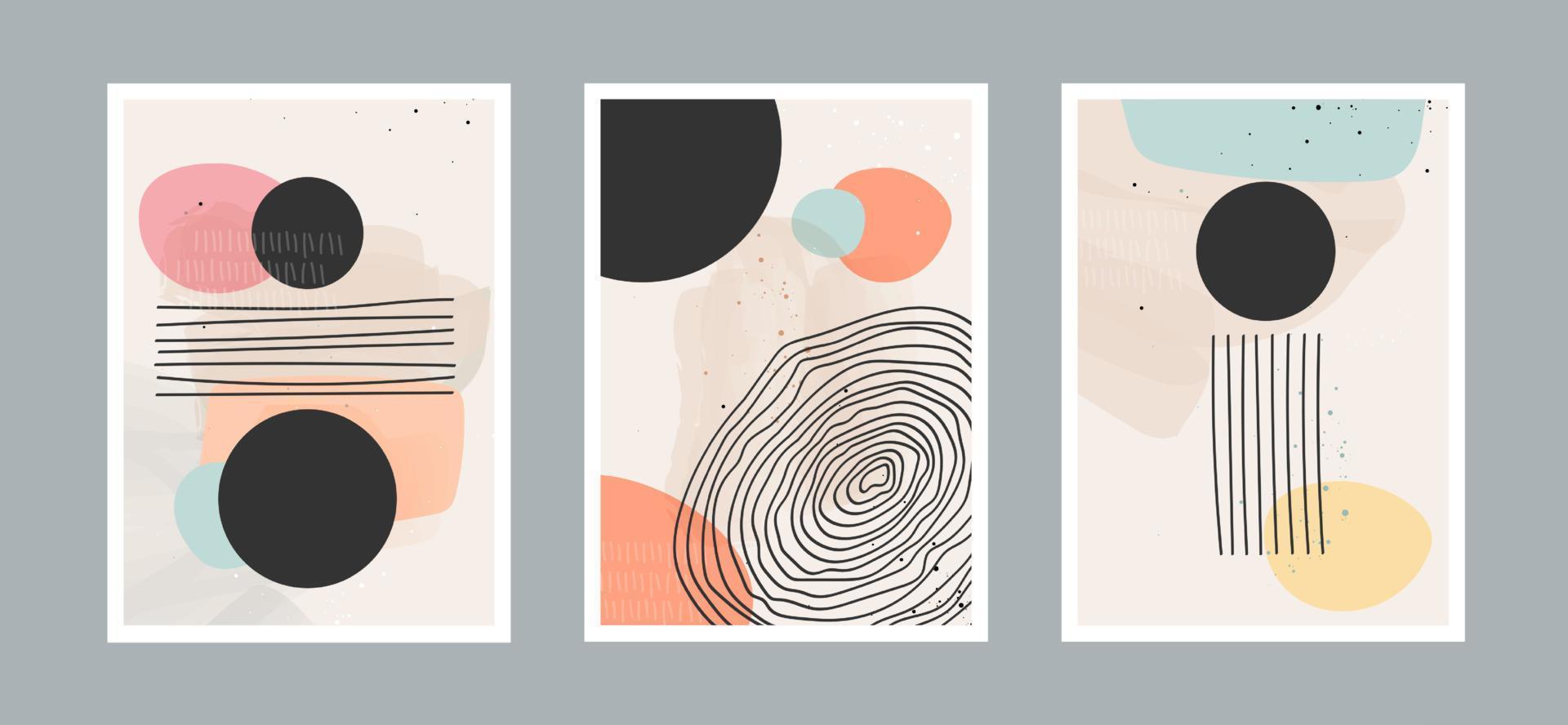 abstrakt konstbakgrund med olika former för väggdekoration, vykort eller broschyromslagsdesign. vektor illustrationer design