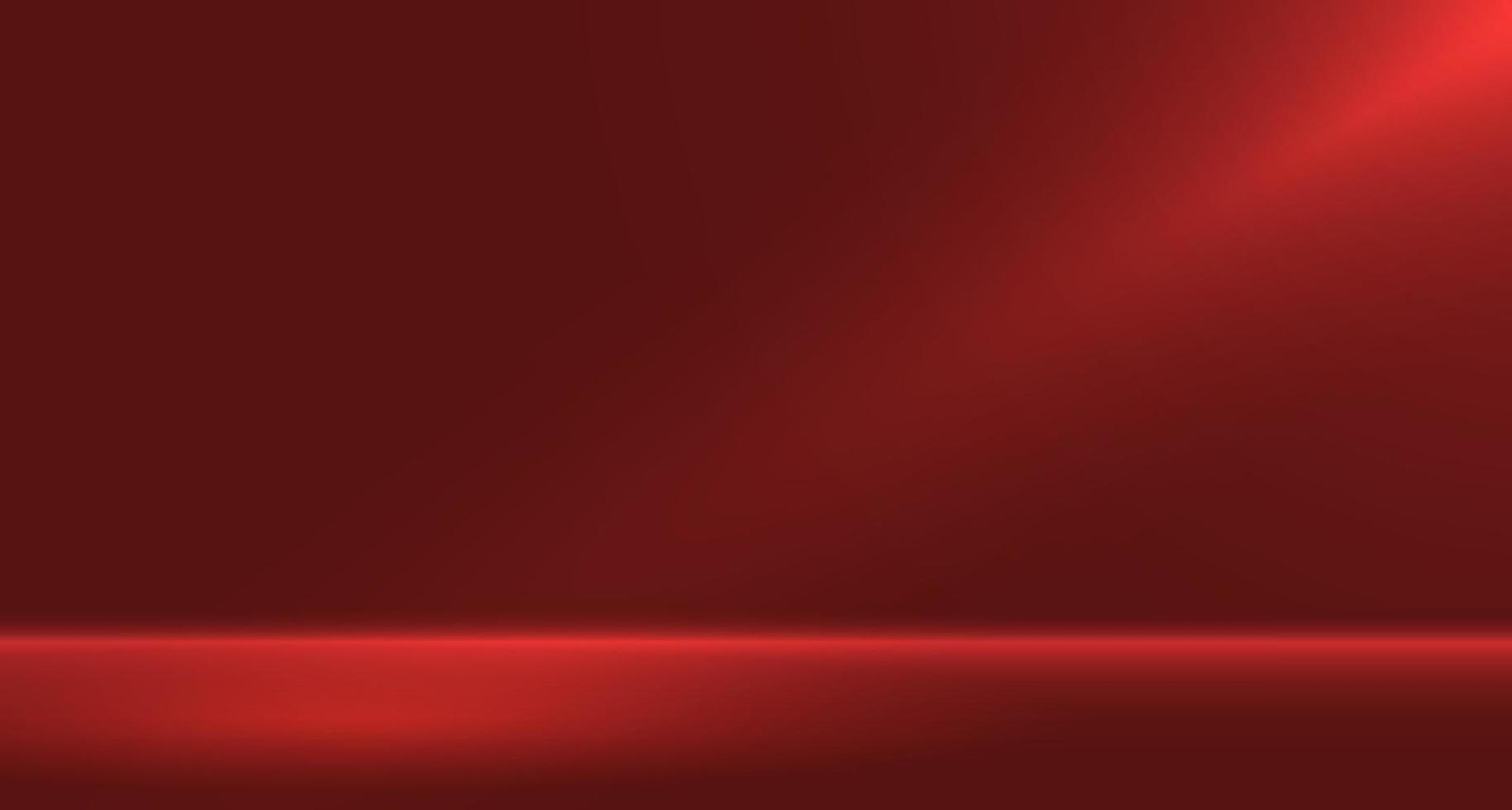 Rotes leeres Raumstudio für Hintergrund und Anzeige von Inhaltsdesign. Banner für Produktwerbung auf der Website. Vektor-Illustration-Design. vektor