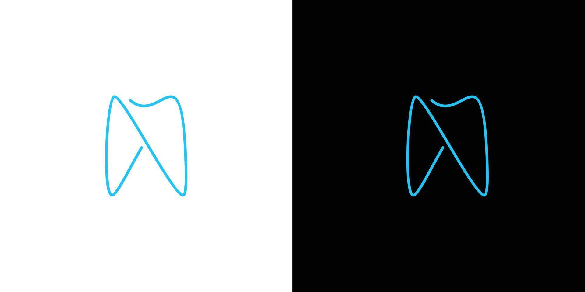 modernes und einzigartiges Logo-Design für Zahn- und Zahnimplantate vektor