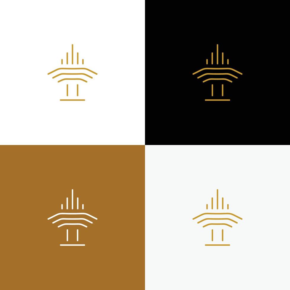 luxuriöses und modernes Brunnenlogo-Design 1 vektor