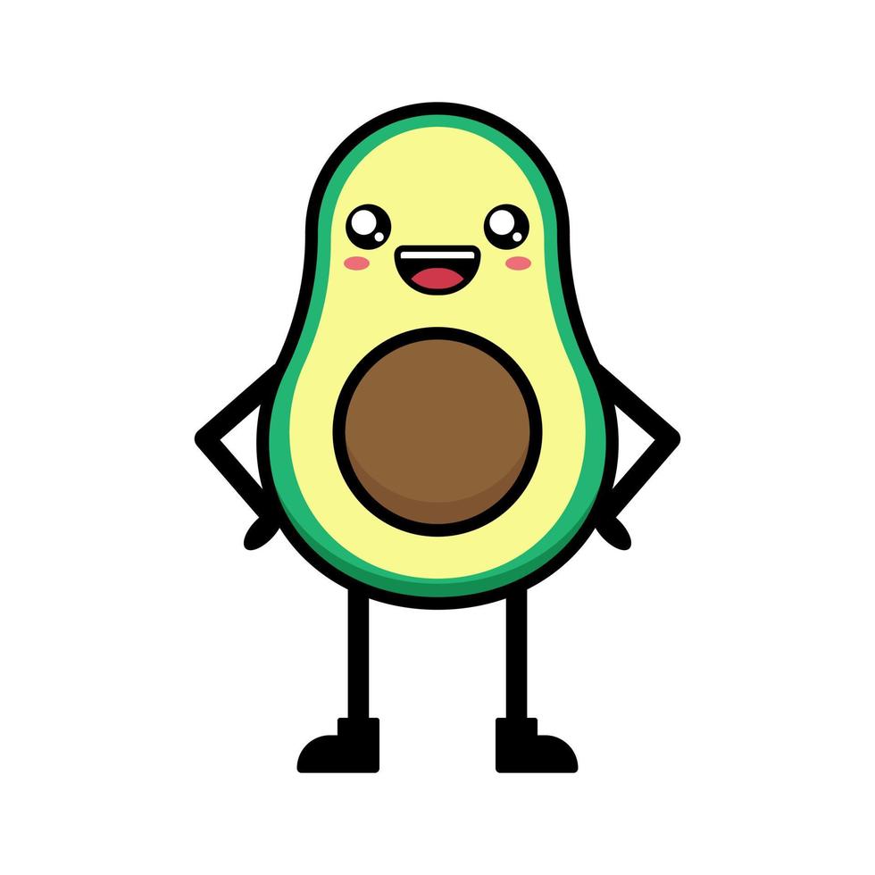 süße Avocado-Cartoon-Illustration vektor