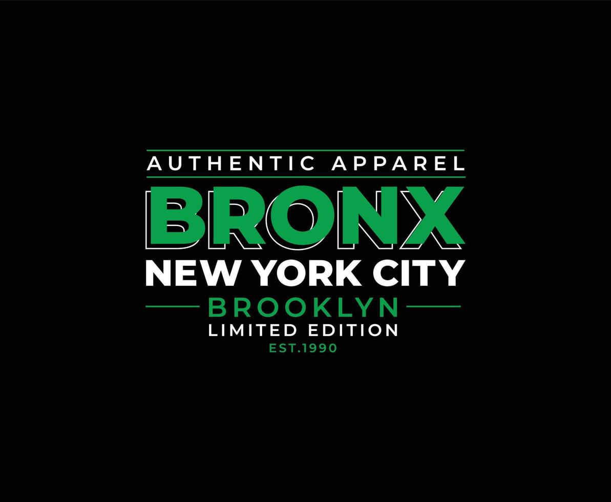 bronx new york city typografi vektor t-shirt grafik