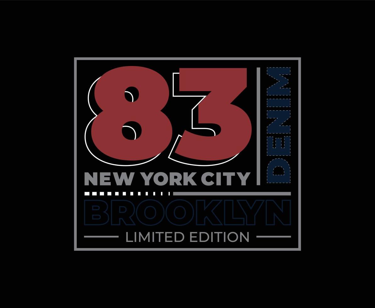 Sport Denim New York City Typografie T-Shirt Design vektor