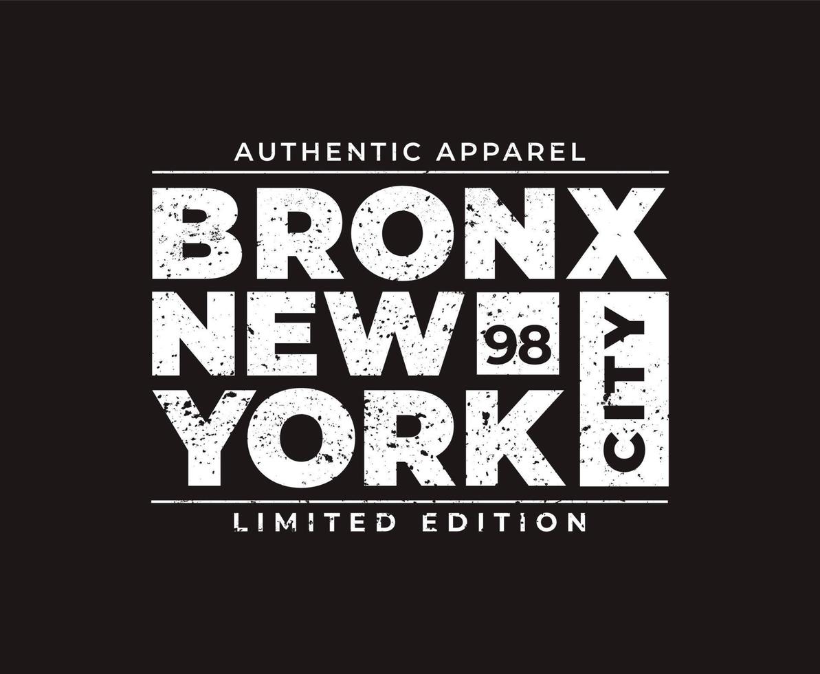 bronx new york city typografi vektor t-shirt grafik