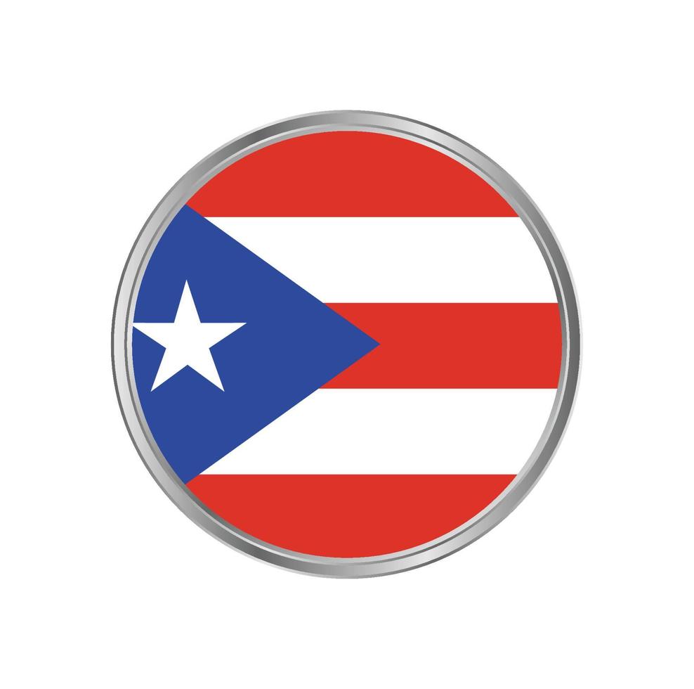 puerto rico flagga med cirkelram vektor