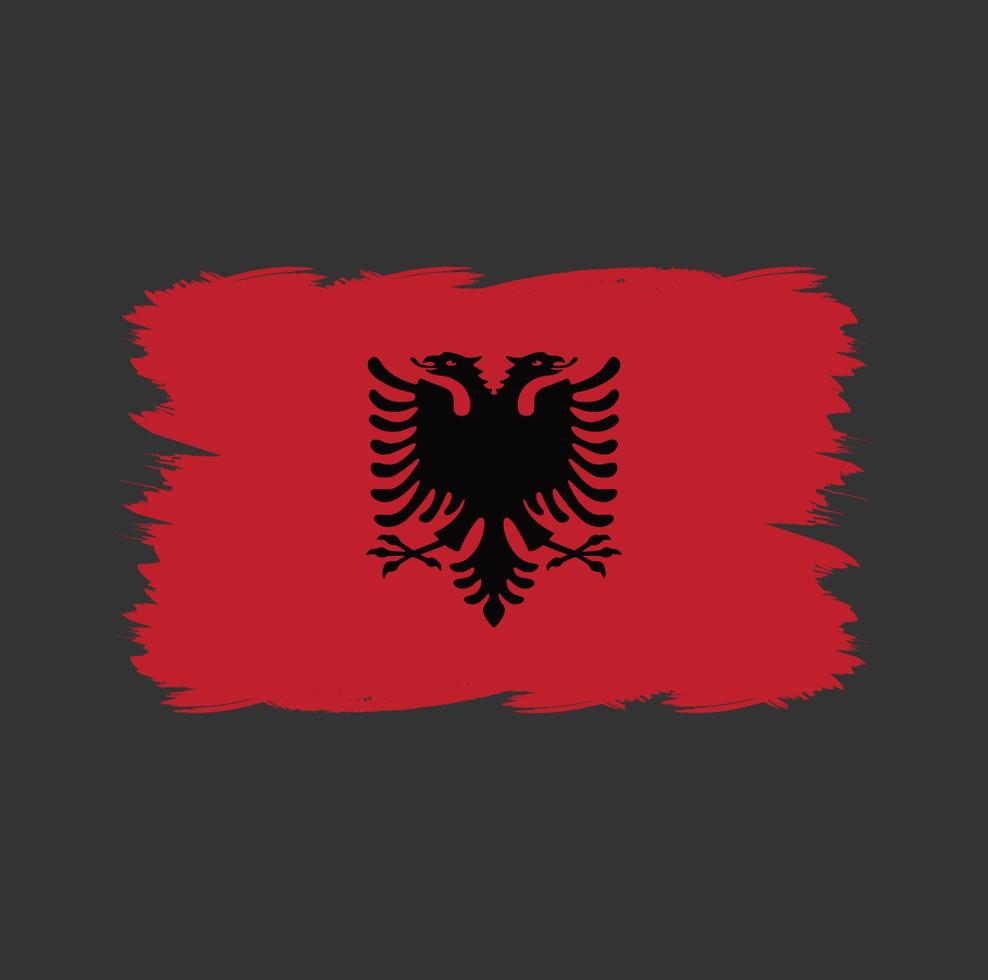 Albaniens flagga med akvarellpensel vektor